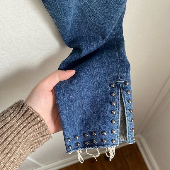 FRAME Le High Skinny Rae Slit Stud Jeans - Picture 6 of 9